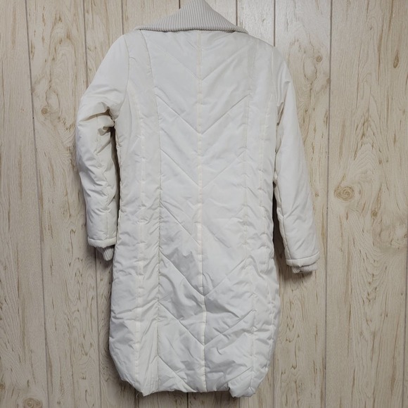 TAHARI White Zipper Up Thick Long Winter Coat - Picture 8 of 8